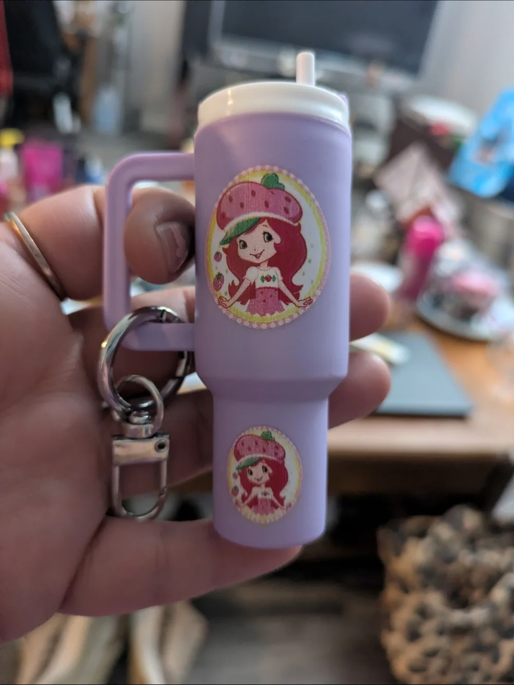 Source Unknown Lavender Strawberry Shortcake Keychain Card Holder